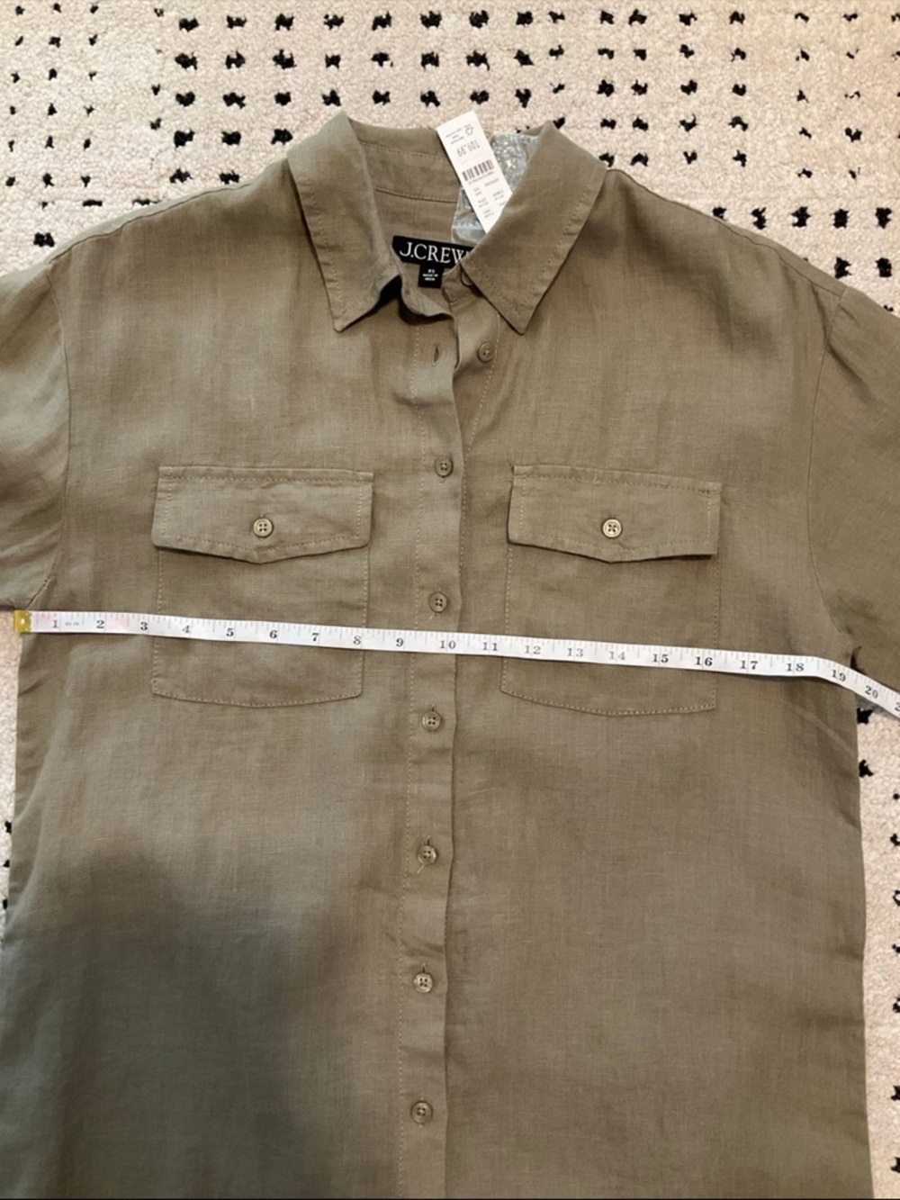 J. Crew olive linen short sleeved shirtdress, XS, NWT! - Picture 4 of 8
